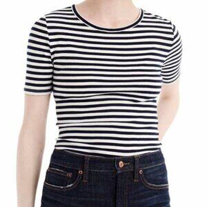 J.Crew Navy and White Striped Perfet Fit Tee Shirt